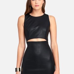 Faux Leather Cutout Bodycon Bebe Dress XL
